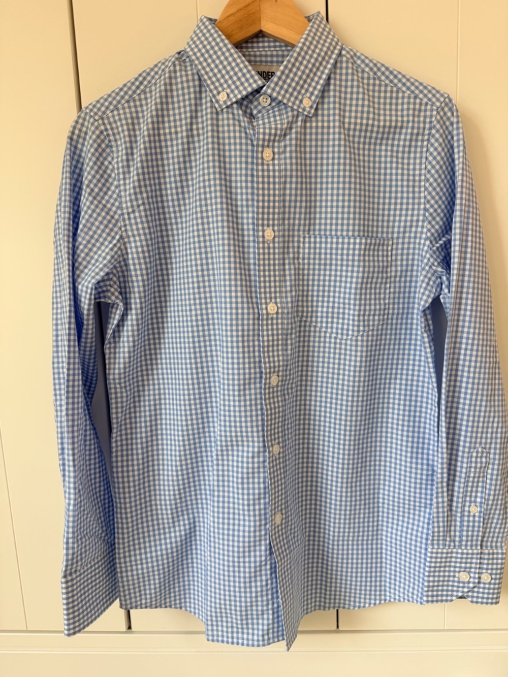 Under 5’10 Blue Gingham Button Down Shirt XS Lightweight Cotton